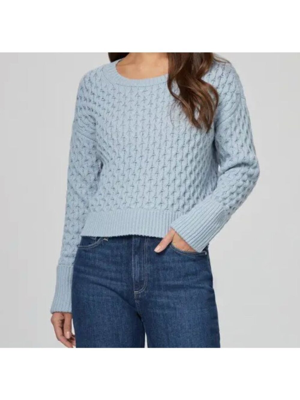 Paige Olette Sweater Vintage Sky Blue Size M Wool Blend Long Sleeve